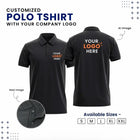 Customized Polo T-Shirt With Your Company Logo | Order Logo Printed Tees | My Print Warriors - Black to Orange - Image 1