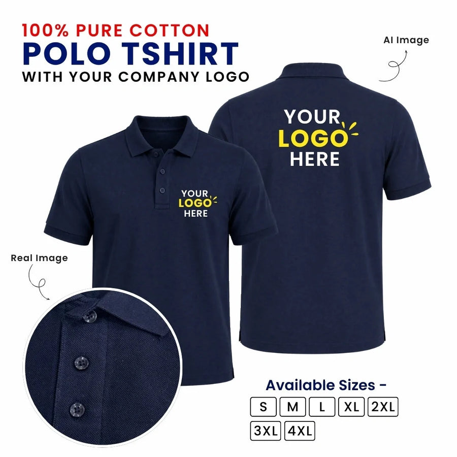 Customized Logo Printed T-Shirt | With Your Company Logo | For Events & Team Uniforms | My Print Warriors - Pure Cotton - Image 1