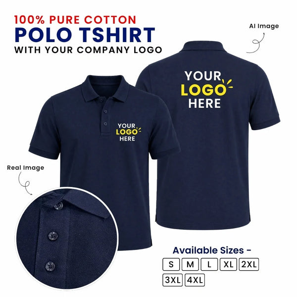 Customized Logo Printed T-Shirt | With Your Company Logo | For Events & Team Uniforms | My Print Warriors - Pure Cotton - Image 1