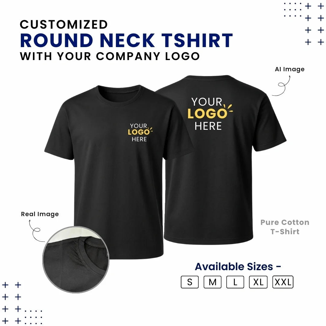 Customized Cotton T-Shirt With Your Company Logo | Order Logo Printed Tees | My Print Warriors - Image 1