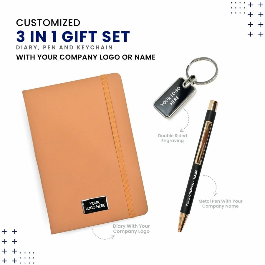 3 in 1  Diary Pen & Keychain Set | Corporate Gift | My Print Warriors - Image 1