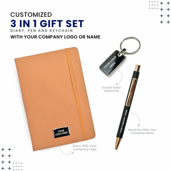 3 in 1  Diary Pen & Keychain Set | Corporate Gift | My Print Warriors - Image 1