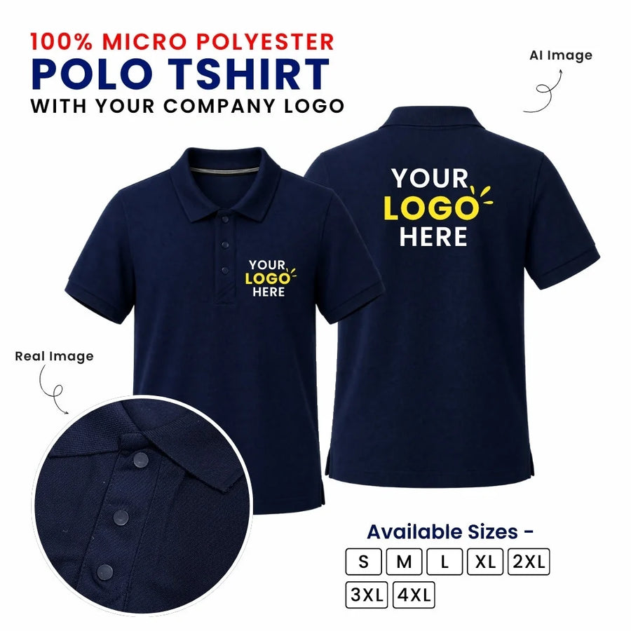 Customized Logo Printed T-Shirt | With Your Company Logo | For Events & Team Uniforms | My Print Warriors - Micro Polyester - Image 1