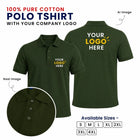 Customized 100% Pure Cotton Polo T-Shirt With Your Company Logo | Order Logo Printed Tees | My Print Warriors - Military Green to Chestnut - Image 2