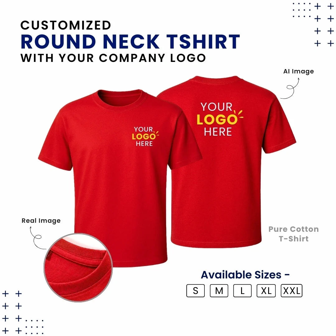 Customized Cotton T-Shirt With Your Company Logo | Order Logo Printed Tees | My Print Warriors - Image 3