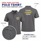 Customized 100% Pure Cotton Polo T-Shirt With Your Company Logo | Order Logo Printed Tees | My Print Warriors - Navy to Turquoise Blue - Image 4