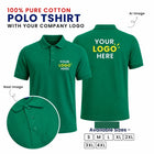 Customized 100% Pure Cotton Polo T-Shirt With Your Company Logo | Order Logo Printed Tees | My Print Warriors - Emerald to Sky Blue - Image 6