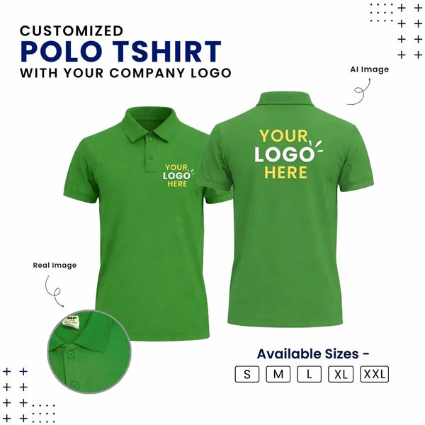 Customized Polo T-Shirt With Your Company Logo | Order Logo Printed Tees | My Print Warriors - Purple to Green - Image 7
