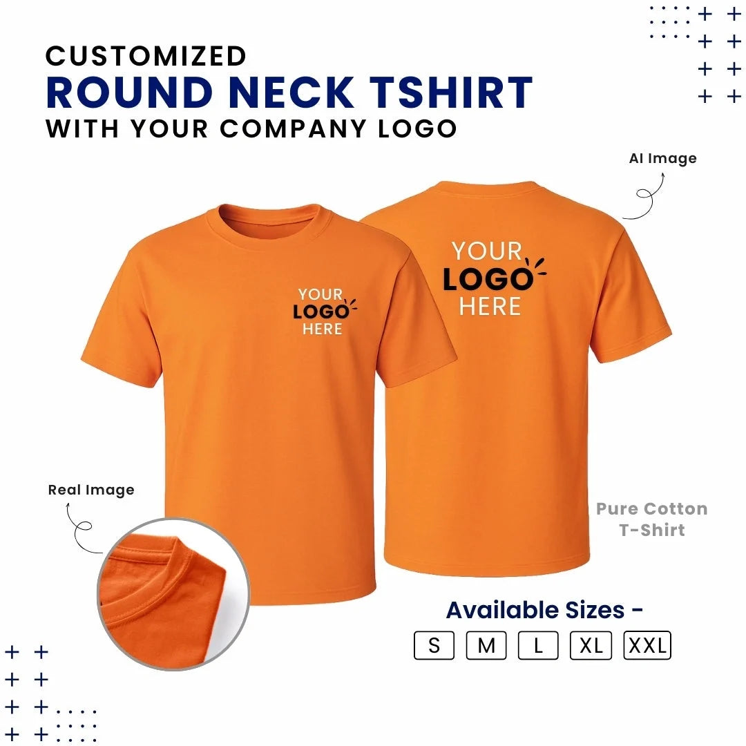 Customized Cotton T-Shirt With Your Company Logo | Order Logo Printed Tees | My Print Warriors - Image 7
