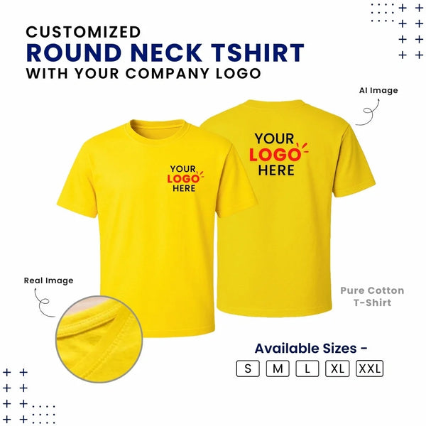 Customized Cotton T-Shirt With Your Company Logo | Order Logo Printed Tees | My Print Warriors - Image 8