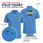 Customized 100% Pure Cotton Polo T-Shirt With Your Company Logo | Order Logo Printed Tees | My Print Warriors - Emerald to Sky Blue - Image 10