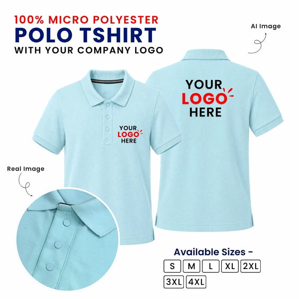 Customized 100% Micro Polyester Polo T-Shirt With Your Company Logo | Order Logo Printed Tees | My Print Warriors - Image 13
