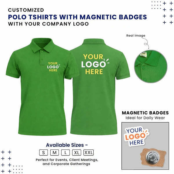 Customized Polo T-Shirt With Logo Cutout Badge | With Your Company Logo | My Print Warriors - Image 15