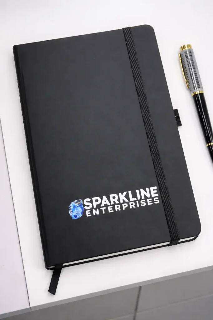 Uv-Dtf-sticker-on-diary-for-branding